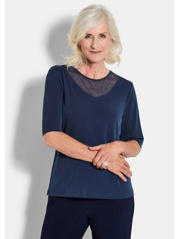 GOLDNER Размер короткий: Сетчатая футболка. Элегантный топ с короткими рукавами и сетчатой вставкой темно-синего цвета, Синий, GOLDNER Размер короткий: Сетчатая футболка. Элегантный топ с короткими рукавами и сетчатой вставкой темно-синего цвета
GOLDNER Размер короткий: Сетчатая футболка. Элегантный топ с короткими рукавами и сетчатой вставкой темно-синего цвета, Синий, GOLDNER Размер короткий: Сетчатая футболка. Элегантный топ с короткими рукавами и сетчатой вставкой темно-синего цвета