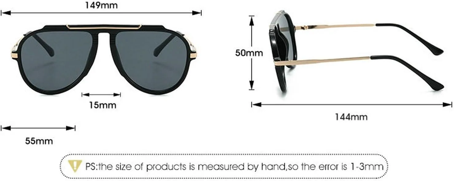 Солнцезащитные очки-пилот COTIA увеличенного размера для женщин и мужчин, ретро, с двойной перемычкой, металлические, в стиле Y2K, модные очки, Black Tea
Солнцезащитные очки-пилот COTIA увеличенного размера для женщин и мужчин, ретро, с двойной перемычкой, металлические, в стиле Y2K, модные очки, Black Tea
