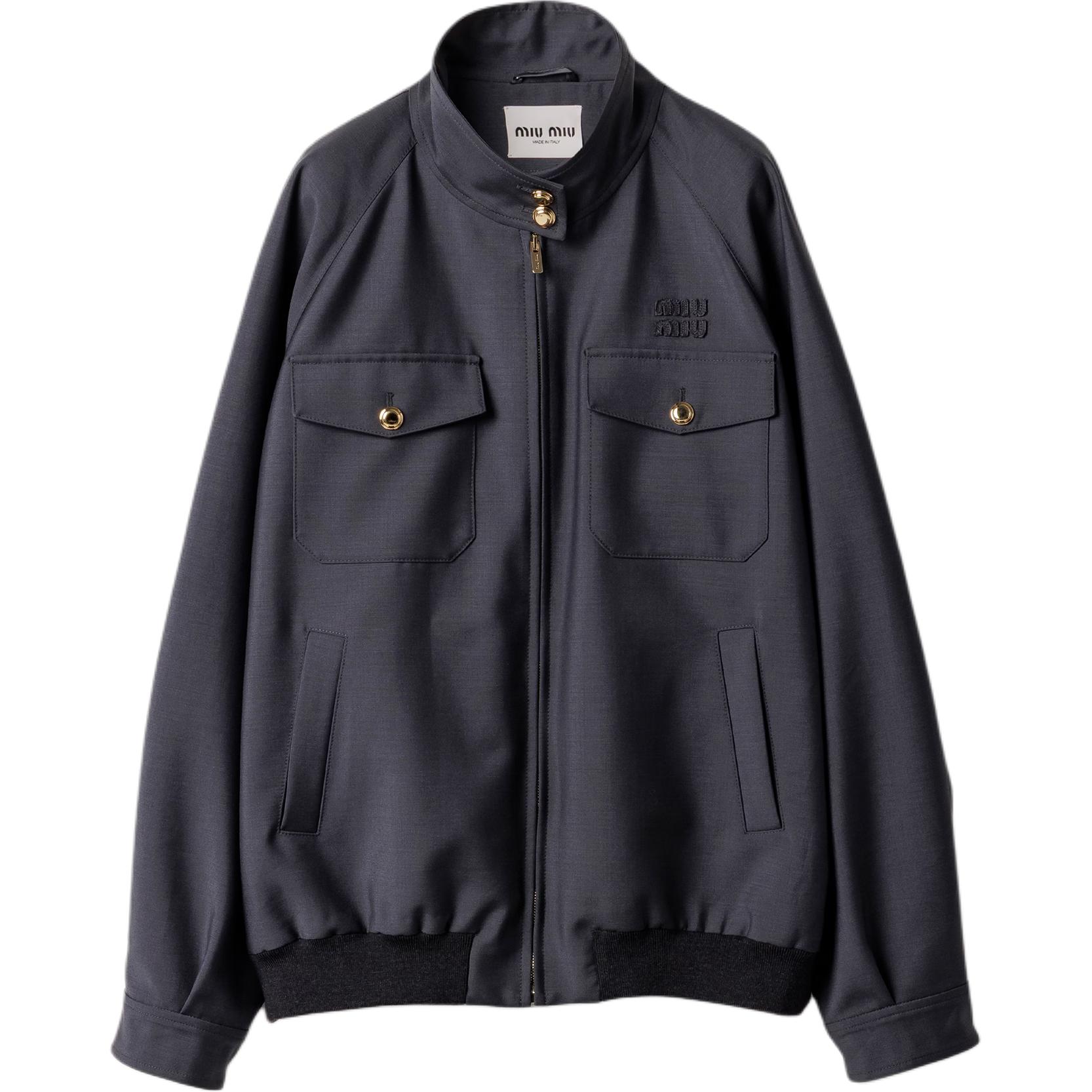 MIU MIU Вышитая логотипом ребристая вязаная куртка, Gray
MIU MIU Вышитая логотипом ребристая вязаная куртка, Gray