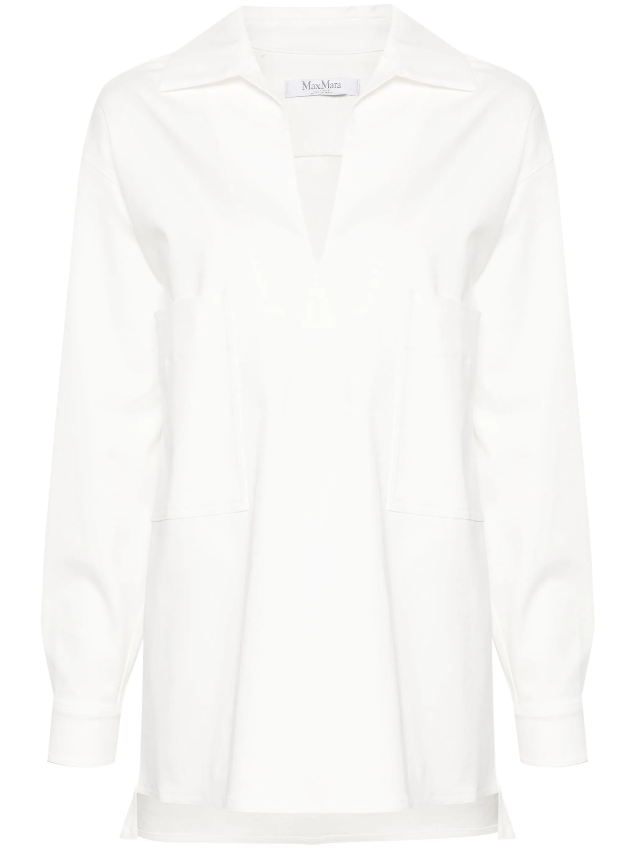 Габардиновая рубашка с V-образным вырезом Max Mara, белый
Габардиновая рубашка с V-образным вырезом Max Mara, белый