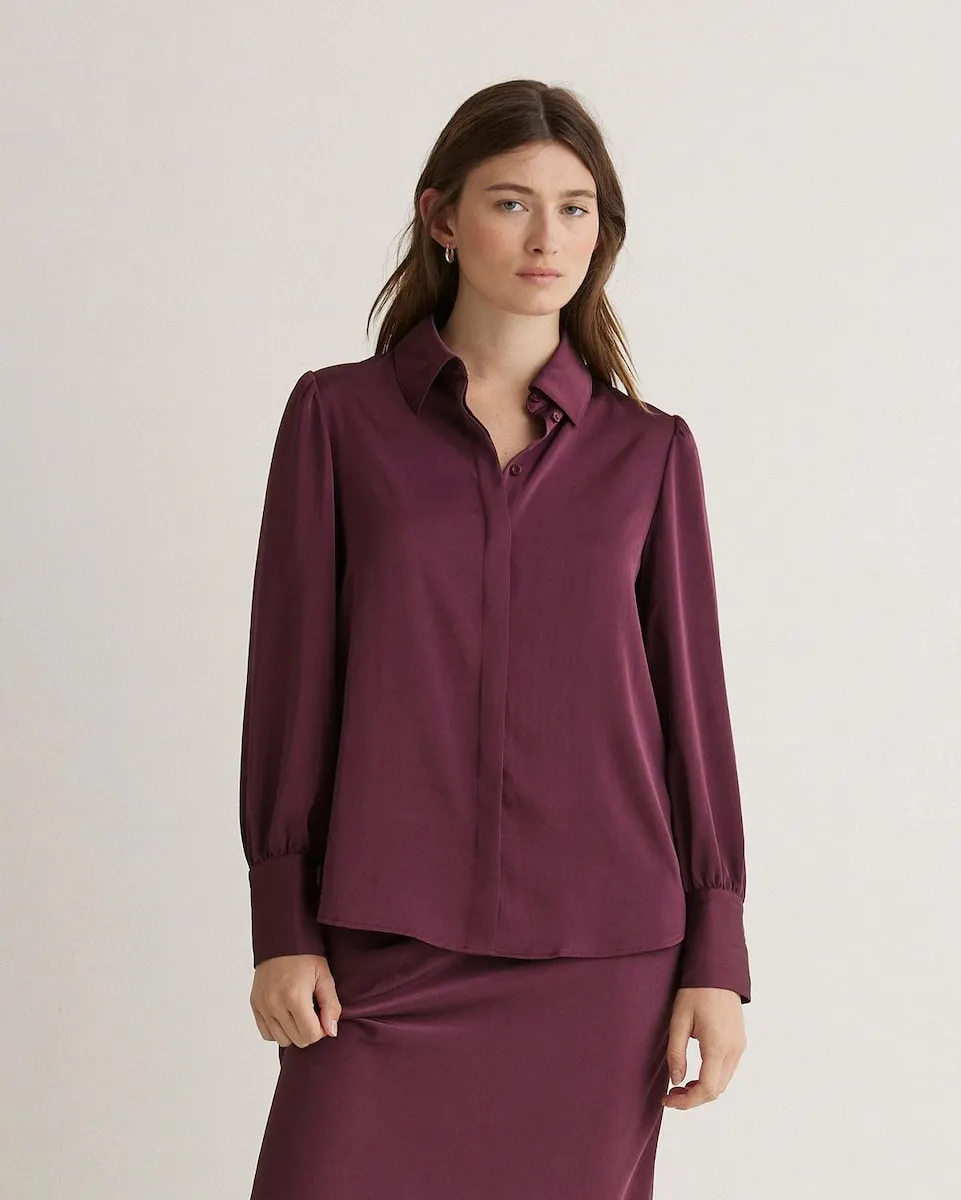 Женская рубашка с длинными рукавами и скрытой застежкой на пуговицы Yerse, бордовый
Женская рубашка с длинными рукавами и скрытой застежкой на пуговицы Yerse, бордовый