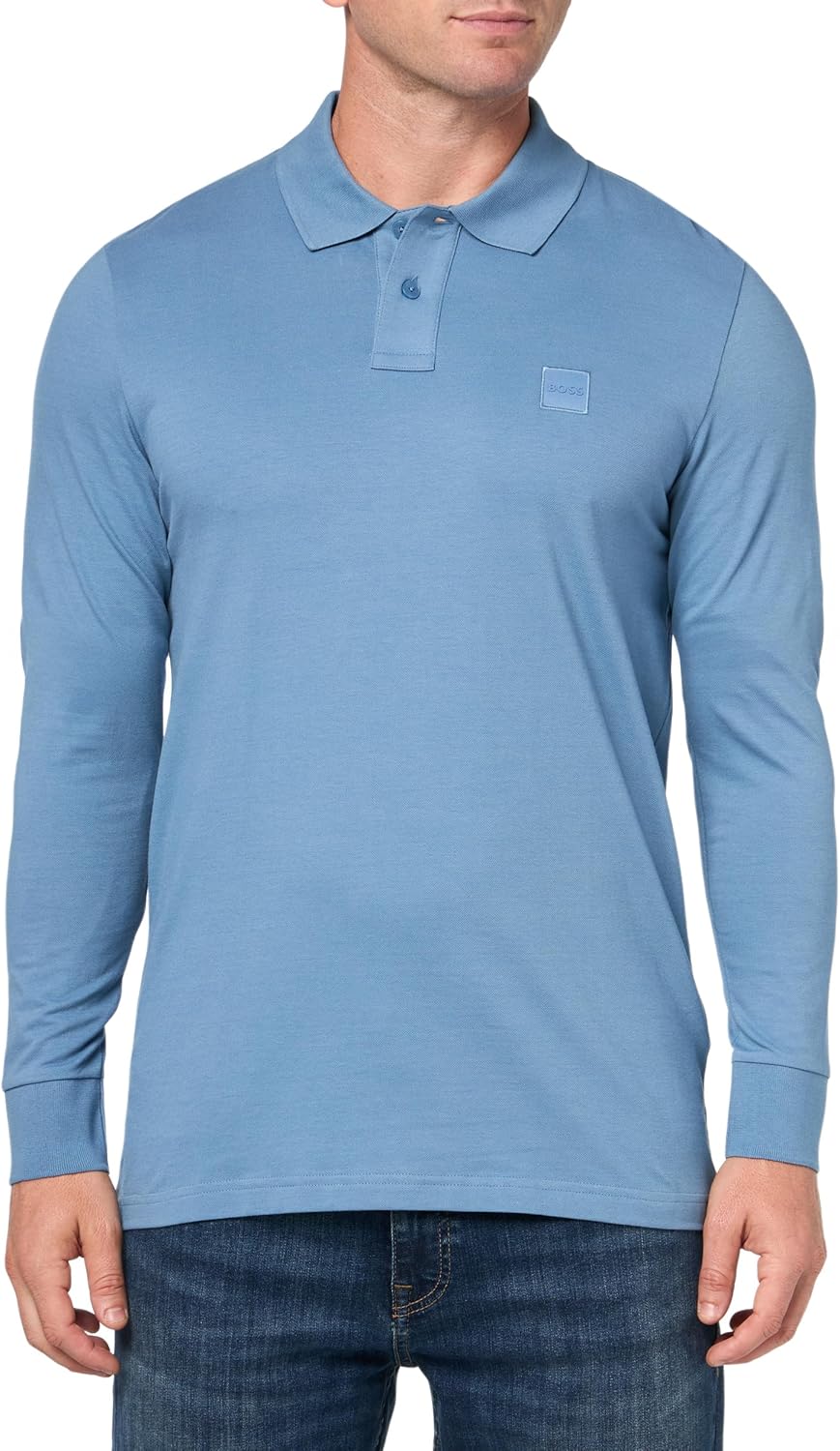 BOSS Мужская поло с длинным рукавом Slim Fit с квадратным логотипом, Niagara Mist
BOSS Мужская поло с длинным рукавом Slim Fit с квадратным логотипом, Niagara Mist