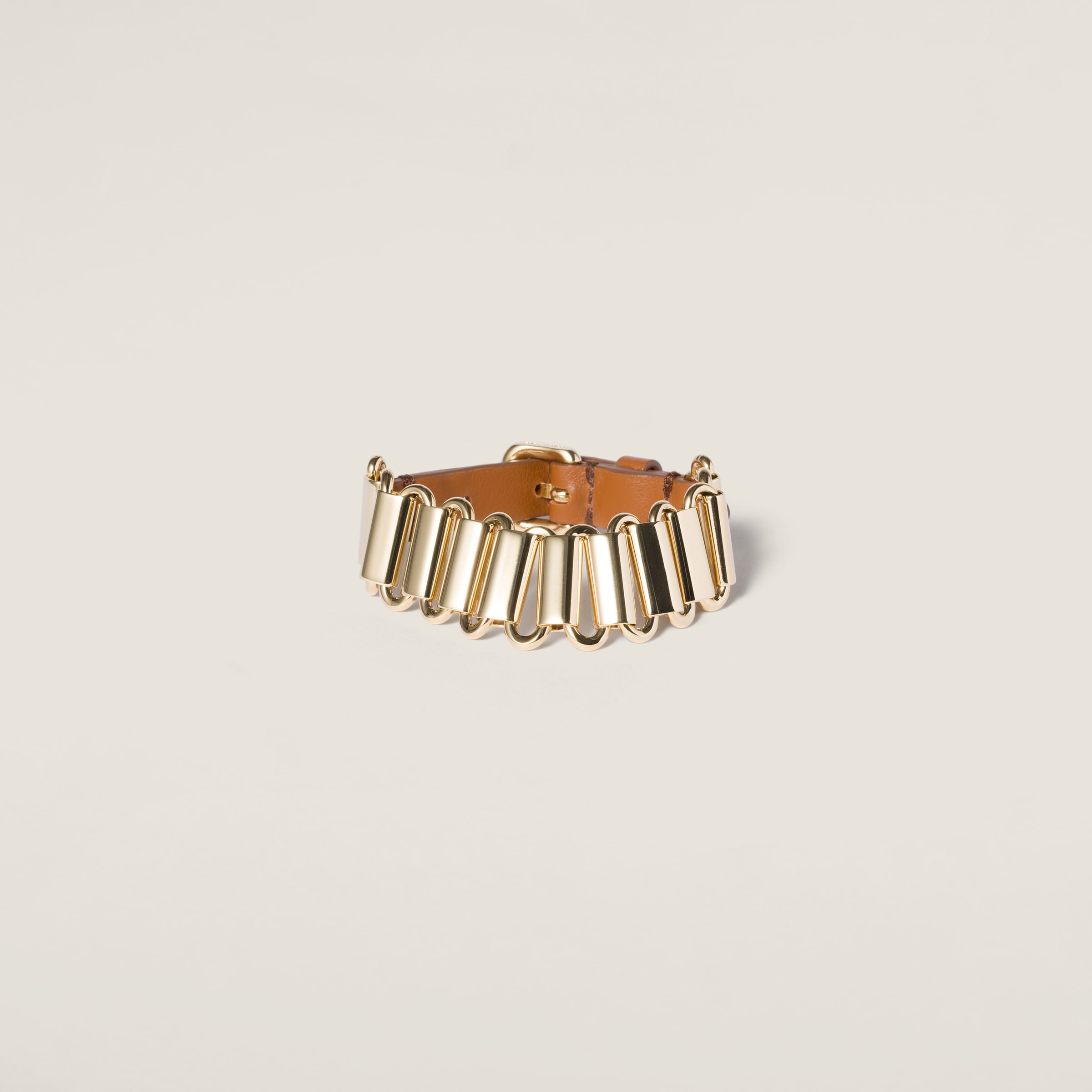 Браслет из металла и кожи MIU MIU, золотой
Браслет из металла и кожи MIU MIU, золотой