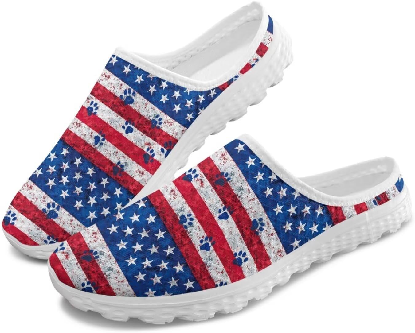 Женские легкие тапочки с сетчатым верхом и закрытым носком, удобные для ленивого ношения, модные кроссовки для прогулок Tomeusey, American Flag Paw Print
Женские легкие тапочки с сетчатым верхом и закрытым носком, удобные для ленивого ношения, модные кроссовки для прогулок Tomeusey, American Flag Paw Print