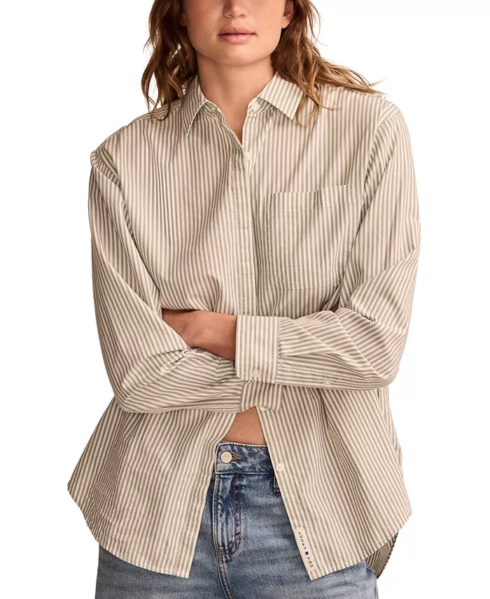 Женская хлопковая поплиновая рубашка оверсайз с пуговицами на спине Lucky Brand, мультиколор
Женская хлопковая поплиновая рубашка оверсайз с пуговицами на спине Lucky Brand, мультиколор