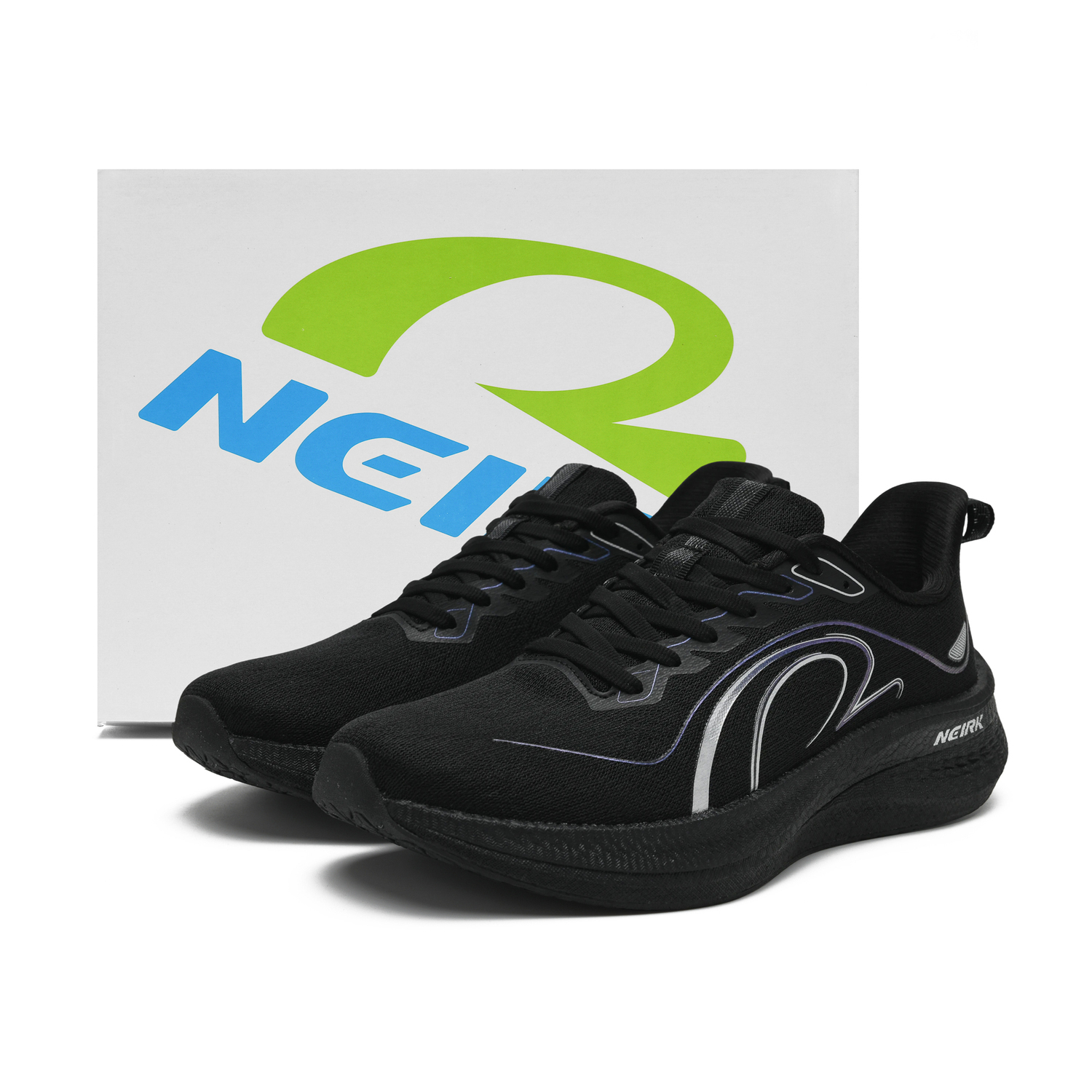 NEIERKE Амортизирующие дышащие поддерживающие низкие кеды для бега и повседневной носки Popcorn черно-белые со светоотражающими элементами в коробке, цвет Box 
NEIERKE Амортизирующие дышащие поддерживающие низкие кеды для бега и повседневной носки Popcorn черно-белые со светоотражающими элементами в коробке, цвет Box