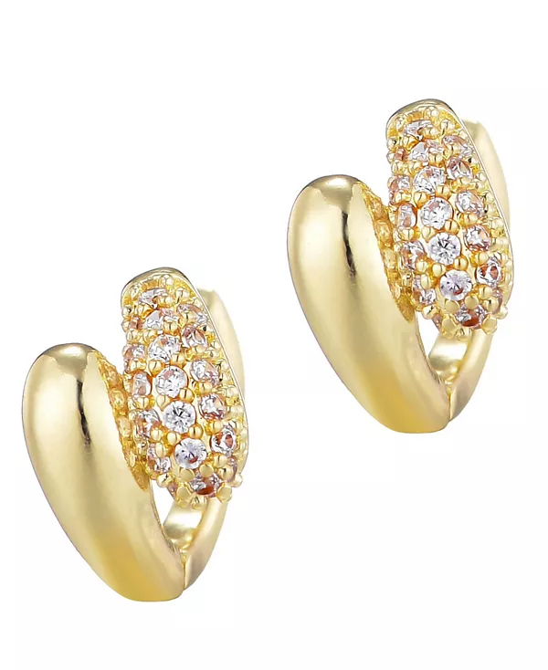 Двойные серьги-кольца с позолоченными кубическими цирконами Adornia, gold
Двойные серьги-кольца с позолоченными кубическими цирконами Adornia, gold