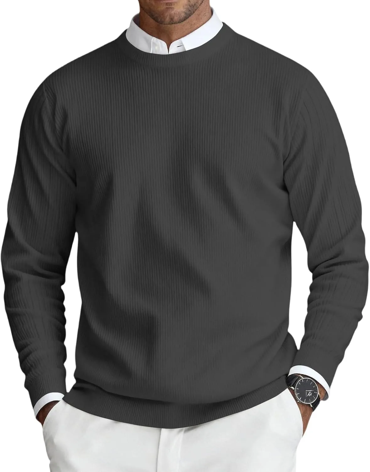 Мужской свитер DuDubaby с круглым вырезом, легкий вязаный
Мужской свитер DuDubaby с круглым вырезом, легкий вязаный