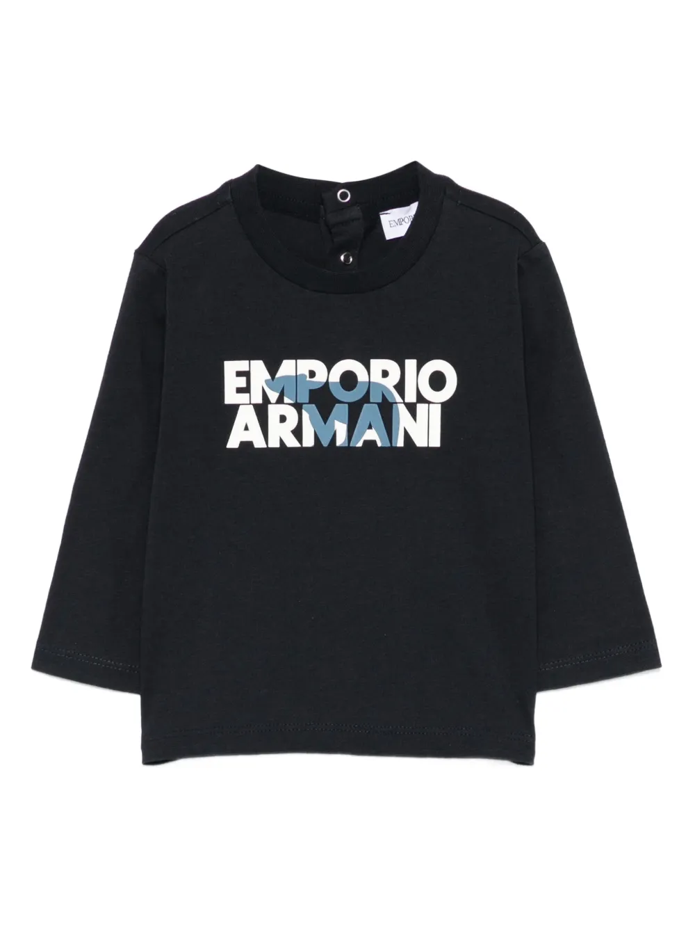 Лонгслив с логотипом Emporio Armani Kids, синий 
Лонгслив с логотипом Emporio Armani Kids, синий
