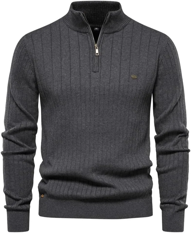 Мужской свитер с длинным рукавом и полувысоким воротником на молнии Dninmim
Мужской свитер с длинным рукавом и полувысоким воротником на молнии Dninmim