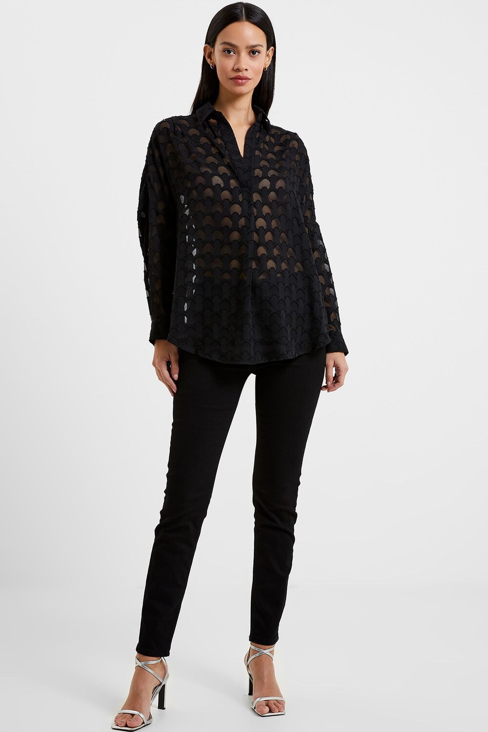 Рубашка Geo Burnout с эффектом поповера French Connection, черный
Рубашка Geo Burnout с эффектом поповера French Connection, черный