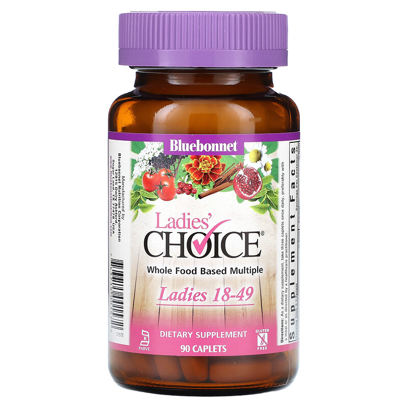 Bluebonnet Nutrition, Ladies 'Choice, комплекс из цельных продуктов, для женщин 18–49 лет, 90 капсул
Bluebonnet Nutrition, Ladies 'Choice, комплекс из цельных продуктов, для женщин 18–49 лет, 90 капсул