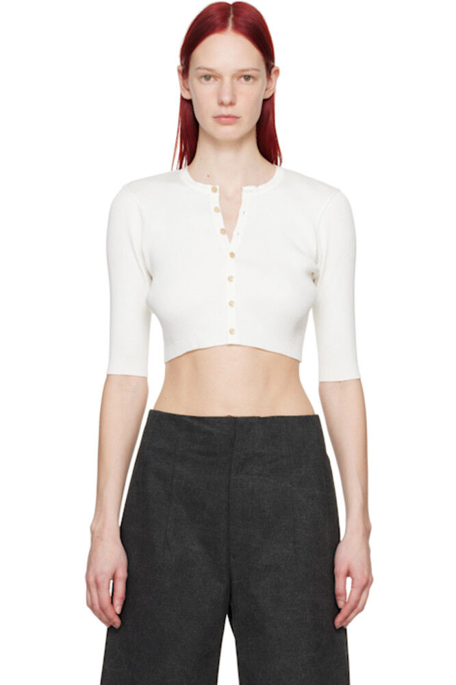 Белый короткий кардиган AURALEE
Белый короткий кардиган AURALEE