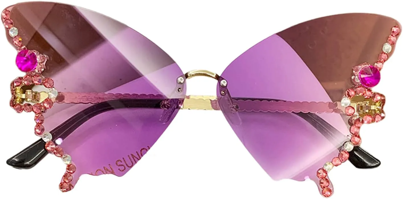 Солнцезащитные очки Diamond Butterfly для женщин, без оправы, для маленького лица, с блестками - Eye Butterfly Glasses, градиентный фиолетовый ROYALEAD, Purple
Солнцезащитные очки Diamond Butterfly для женщин, без оправы, для маленького лица, с блестками - Eye Butterfly Glasses, градиентный фиолетовый ROYALEAD, Purple