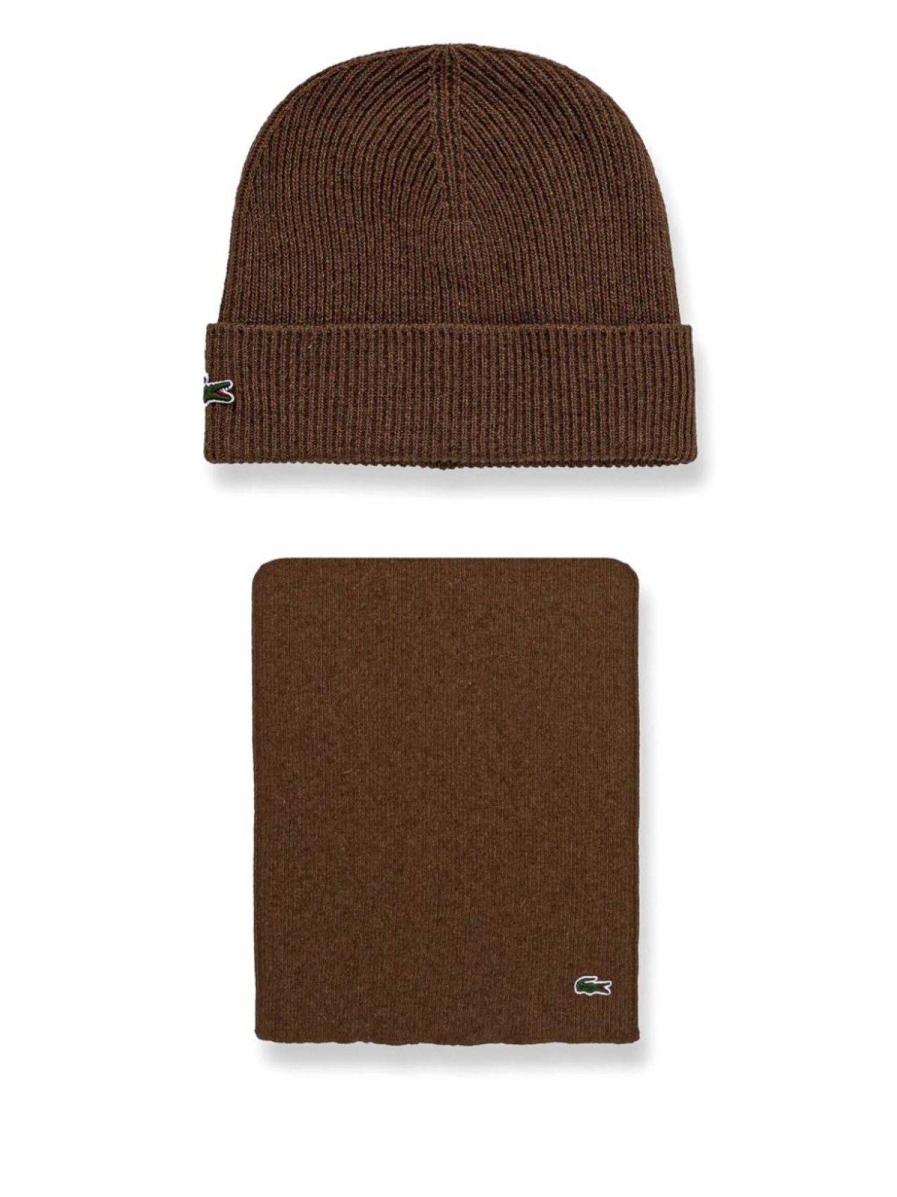 Комплект из шапки бини и шарфа с аппликацией Lacoste, коричневый
Комплект из шапки бини и шарфа с аппликацией Lacoste, коричневый