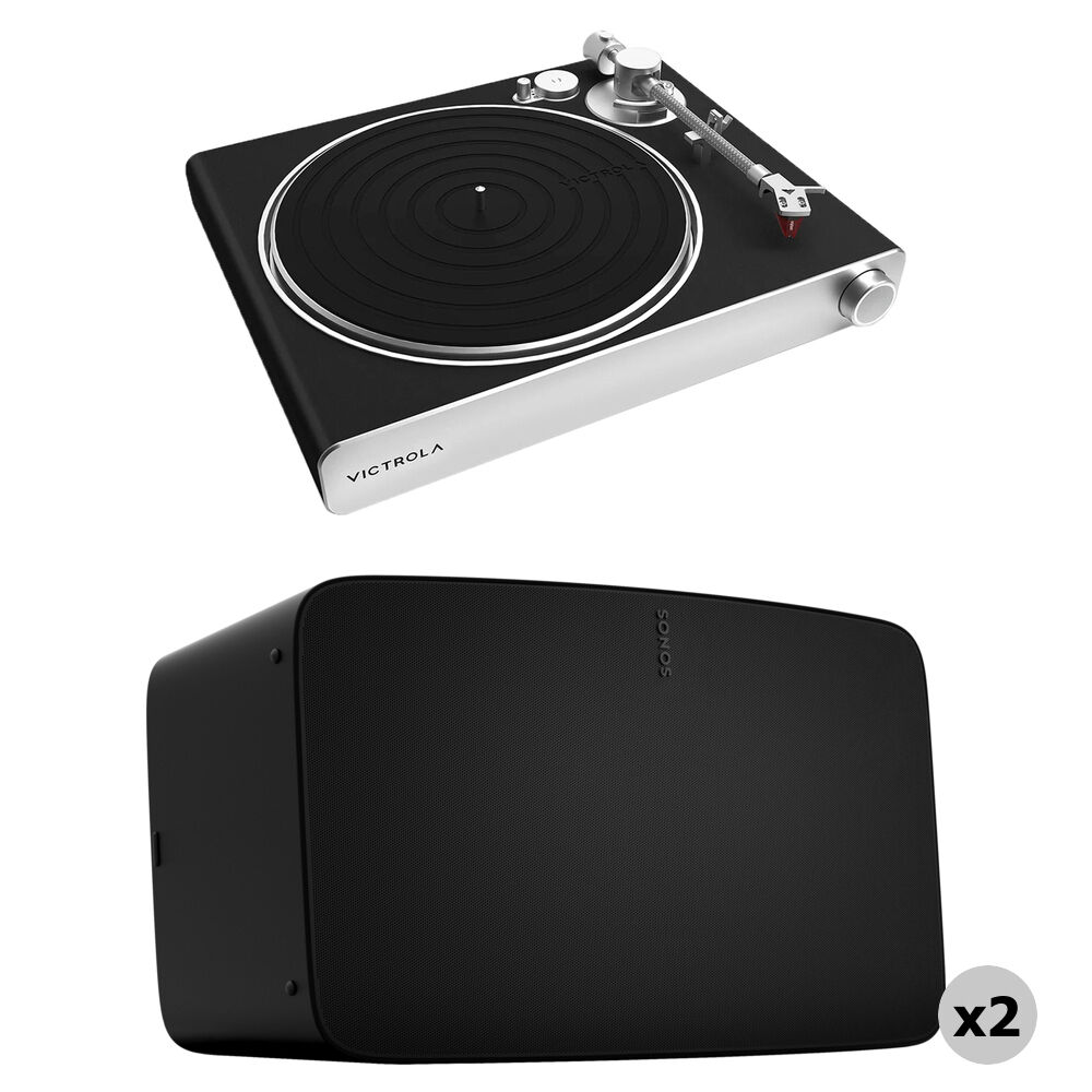 Проигрыватель винила Victrola Stream Carbon с комплектом из пяти черных динамиков Sonos
Проигрыватель винила Victrola Stream Carbon с комплектом из пяти черных динамиков Sonos