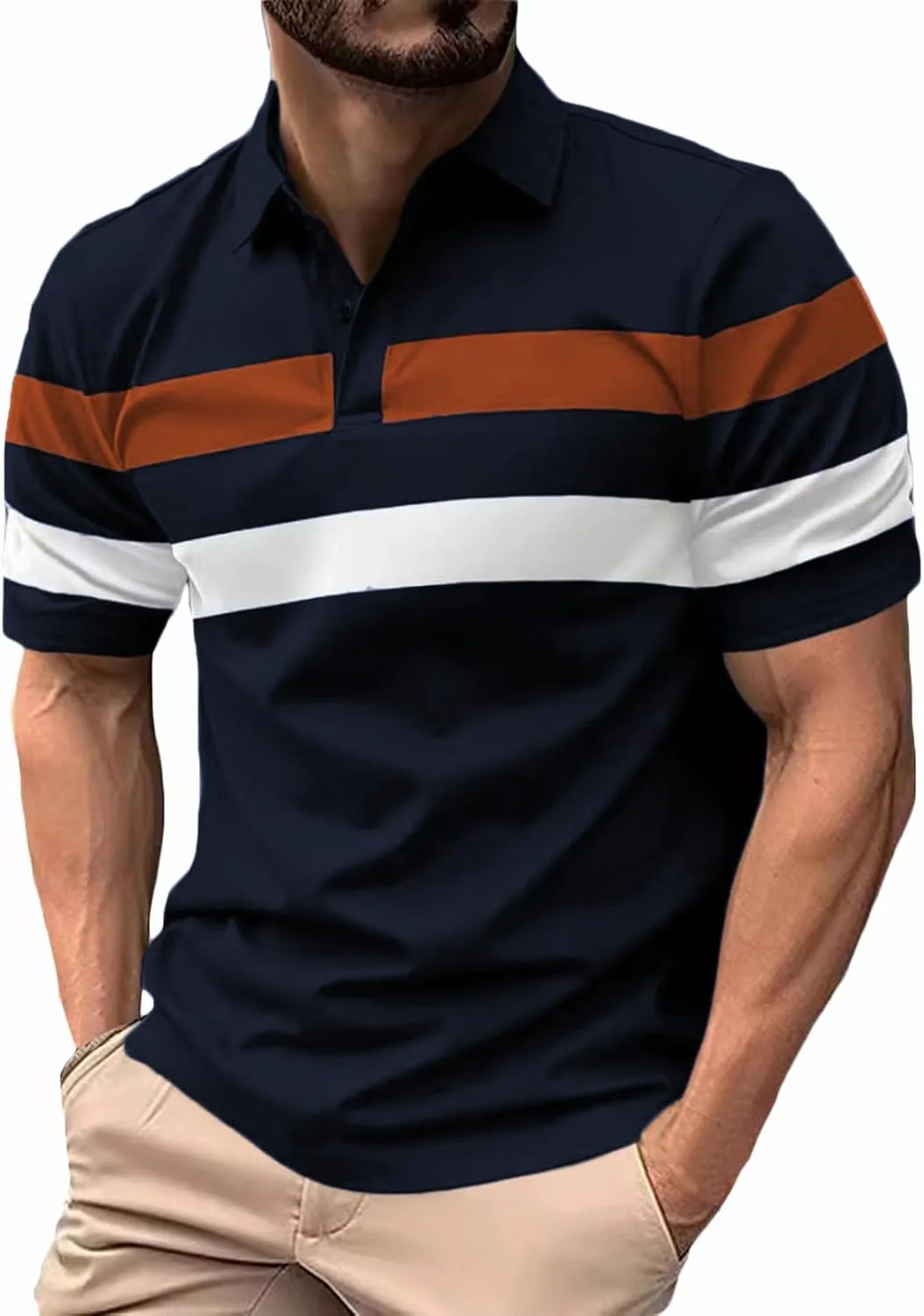 Мужская поло с цветными блоками, короткий рукав, Regular Fit
Мужская поло с цветными блоками, короткий рукав, Regular Fit
