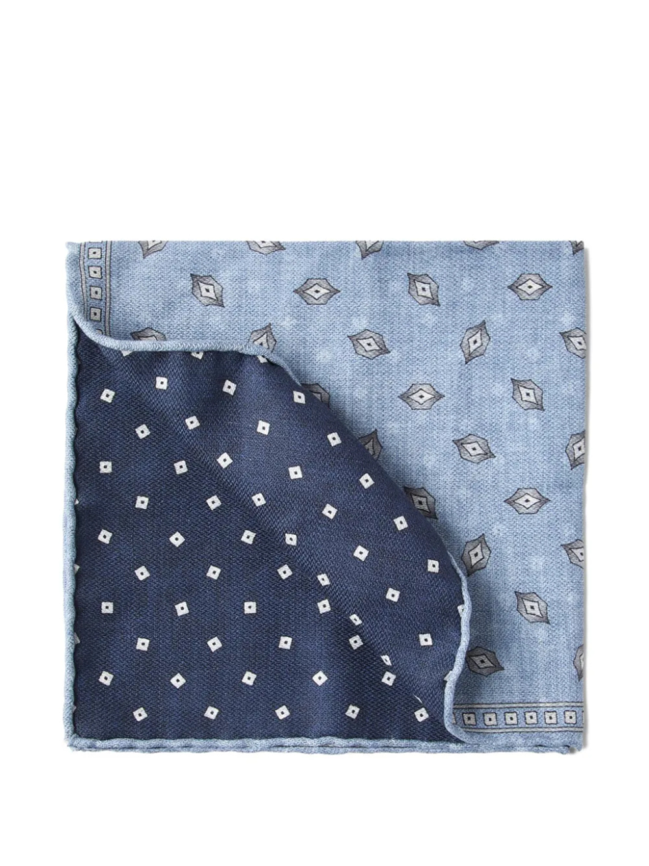 Двусторонний нагрудный платок с принтом Brunello Cucinelli, синий
Двусторонний нагрудный платок с принтом Brunello Cucinelli, синий