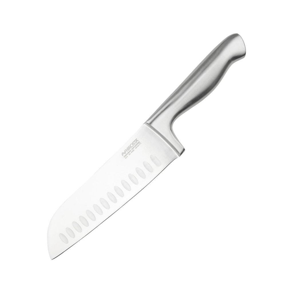 Нож NIROSTA Santoku STAR, острый кухонный нож, японская нержавеющая сталь, удобная ручка, прочный универсальный нож, рифленое лезвие, заточенное вручную (длина лезвия: ок. 18 см), количество: 1 шт Fackelmann
Нож NIROSTA Santoku STAR, острый кухонный нож, японская нержавеющая сталь, удобная ручка, прочный универсальный нож, рифленое лезвие, заточенное вручную (длина лезвия: ок. 18 см), количество: 1 шт Fackelmann
