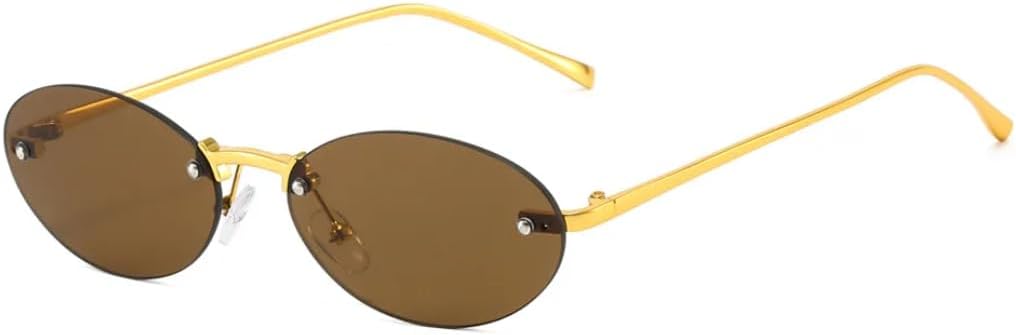 Ретро-солнцезащитные очки без оправы, металлические, овальной формы, женские, модные, золотистые, черные, конфетные оттенки, защита от УФ-излучения UV400, мужские, панк-солнцезащитные очки UUPTTPL, Gold Tea
Ретро-солнцезащитные очки без оправы, металлические, овальной формы, женские, модные, золотистые, черные, конфетные оттенки, защита от УФ-излучения UV400, мужские, панк-солнцезащитные очки UUPTTPL, Gold Tea