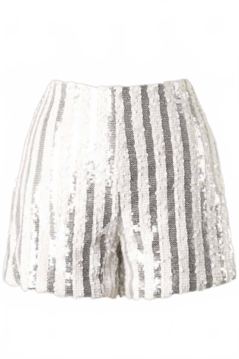 Шорты Charlotte с полосками и пайетками в бело-серебристом цвете Saints & Hearts
Шорты Charlotte с полосками и пайетками в бело-серебристом цвете Saints & Hearts
