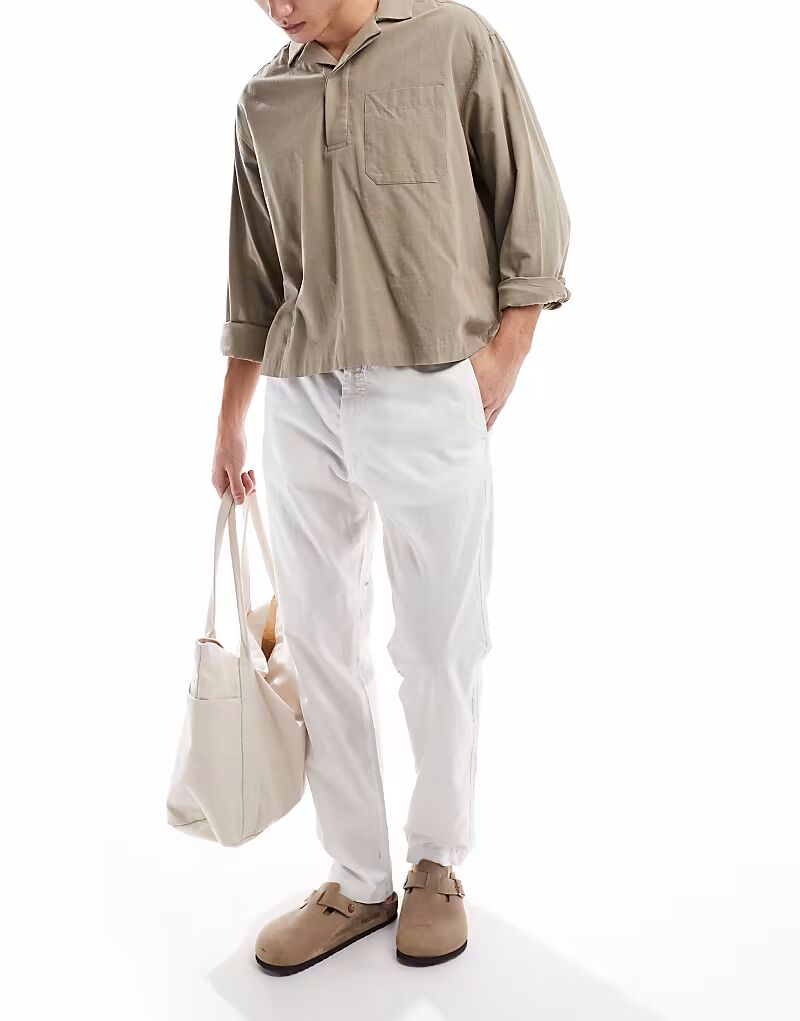 Брюки Jack & Jones свободного кроя из льняной смеси белого цвета
Брюки Jack & Jones свободного кроя из льняной смеси белого цвета