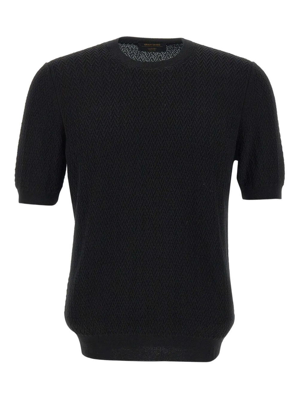Топ с короткими рукавами и шевронным узором Gran Sasso, черный
Топ с короткими рукавами и шевронным узором Gran Sasso, черный