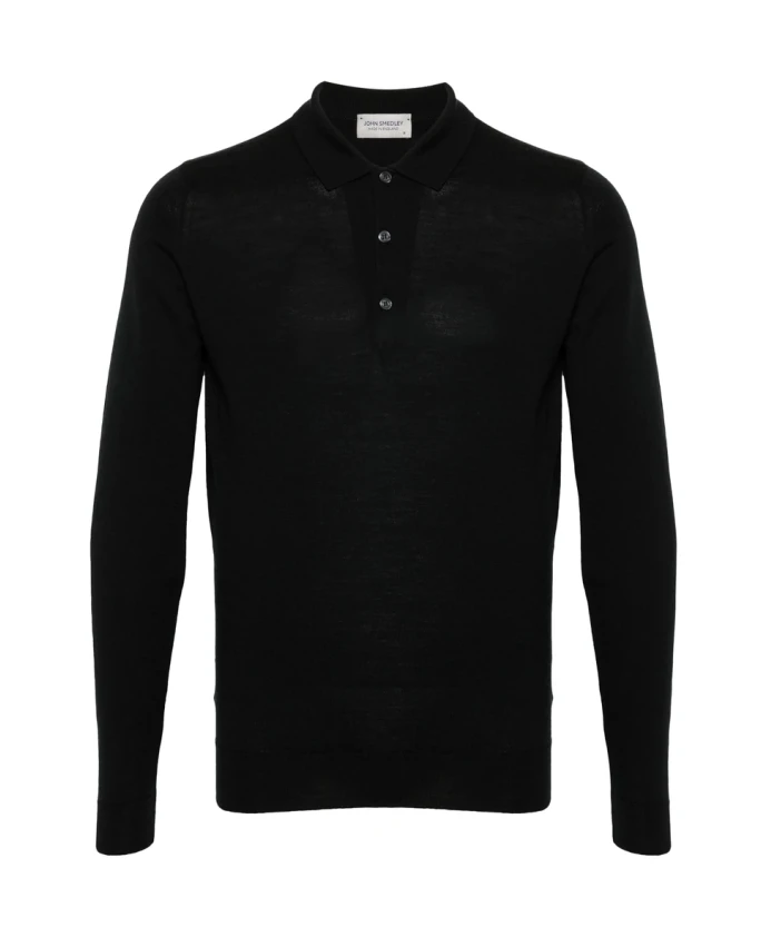 Черный поло из мериносовой шерсти John Smedley, черный
Черный поло из мериносовой шерсти John Smedley, черный
