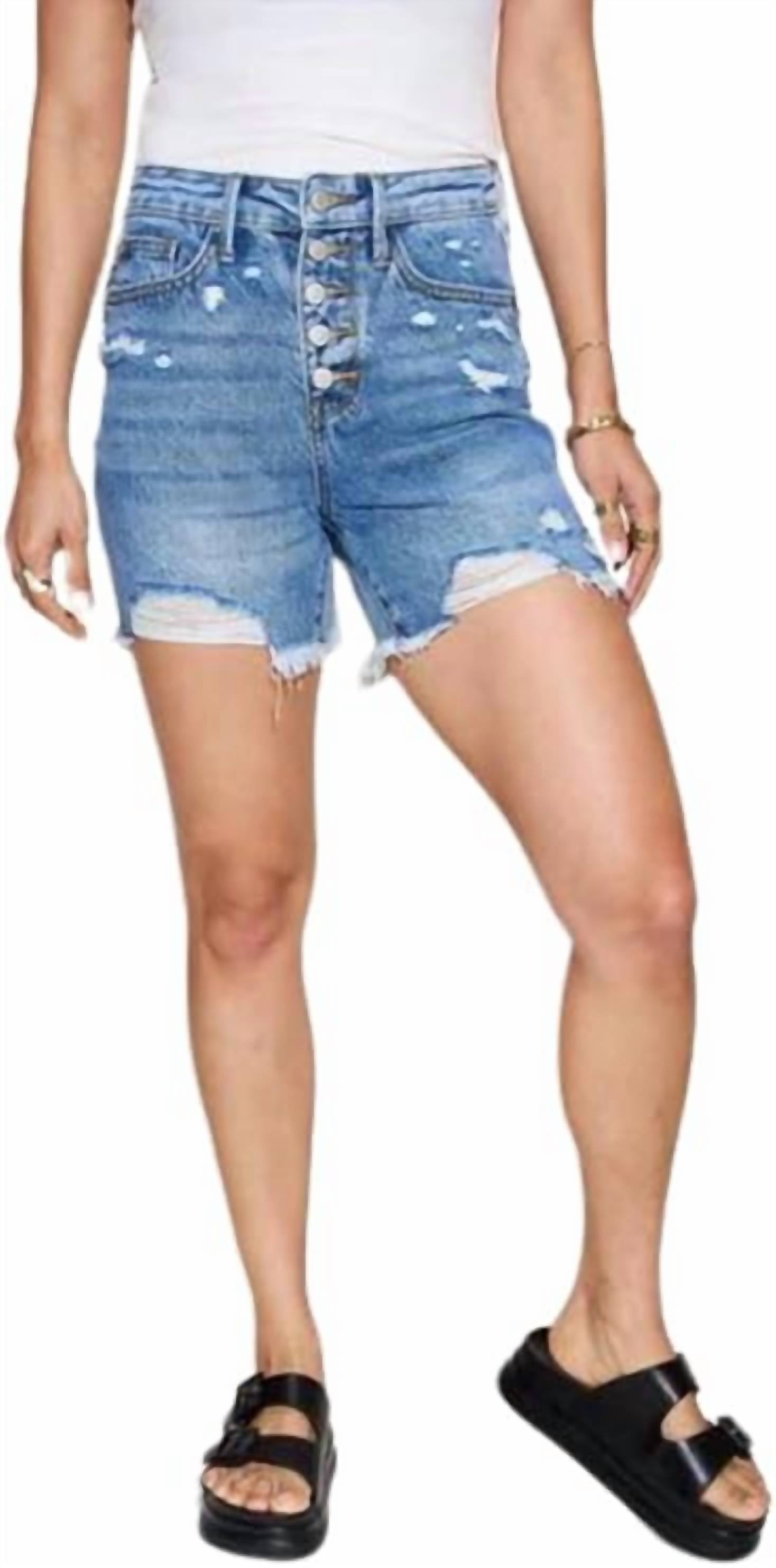 Короткие шорты с высокой посадкой и жесткой пуговицей Magic Button Fly, цвет Medium Wash Judy Blue
Короткие шорты с высокой посадкой и жесткой пуговицей Magic Button Fly, цвет Medium Wash Judy Blue