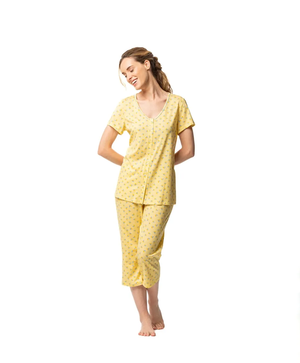 Женская пижама с коротким рукавом и пиратскими штанами Señoretta, желтый
Женская пижама с коротким рукавом и пиратскими штанами Señoretta, желтый