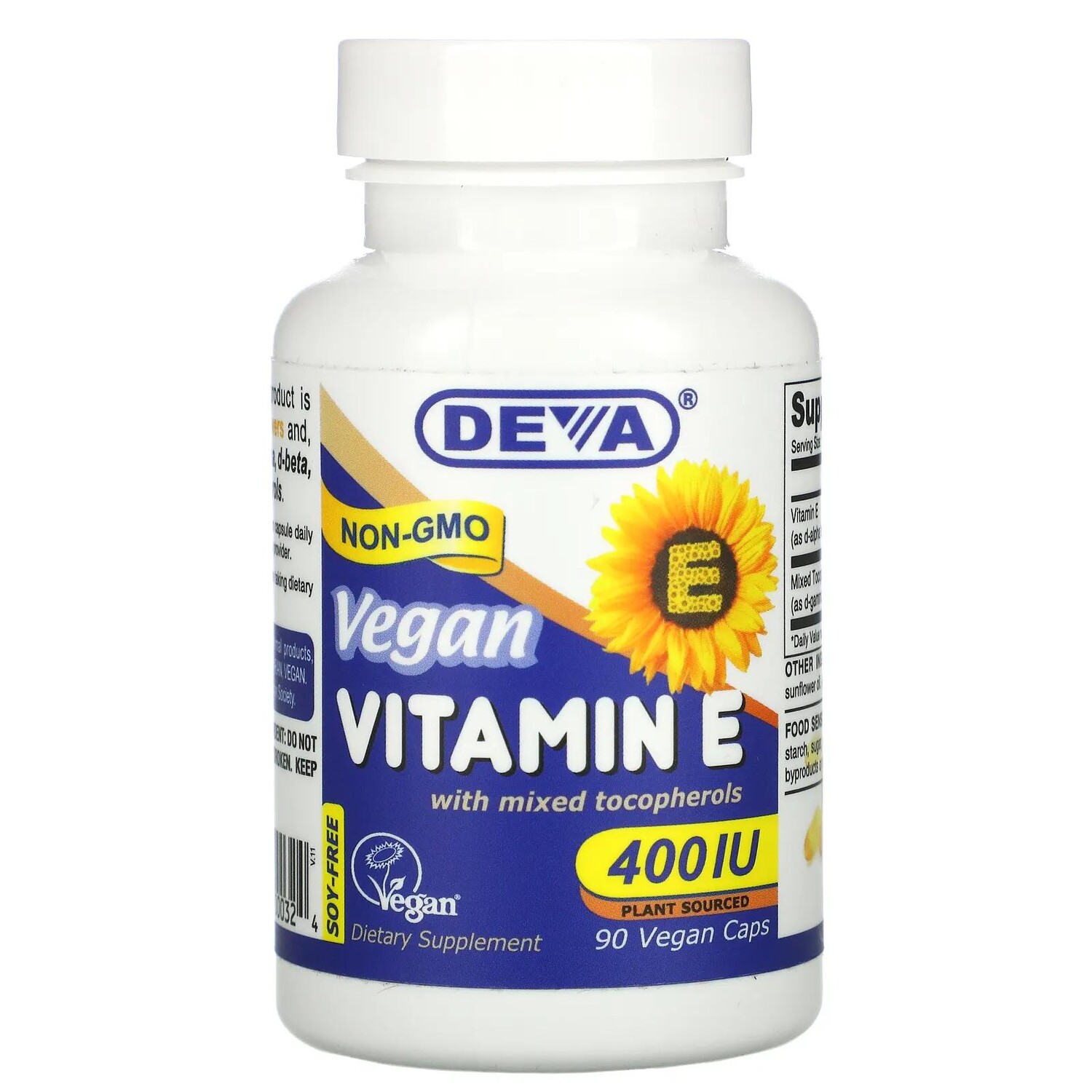 Deva Vegan Vitamin E with Mixed Tocopherols 400 IU 90 Vegan Caps
Deva Vegan Vitamin E with Mixed Tocopherols 400 IU 90 Vegan Caps