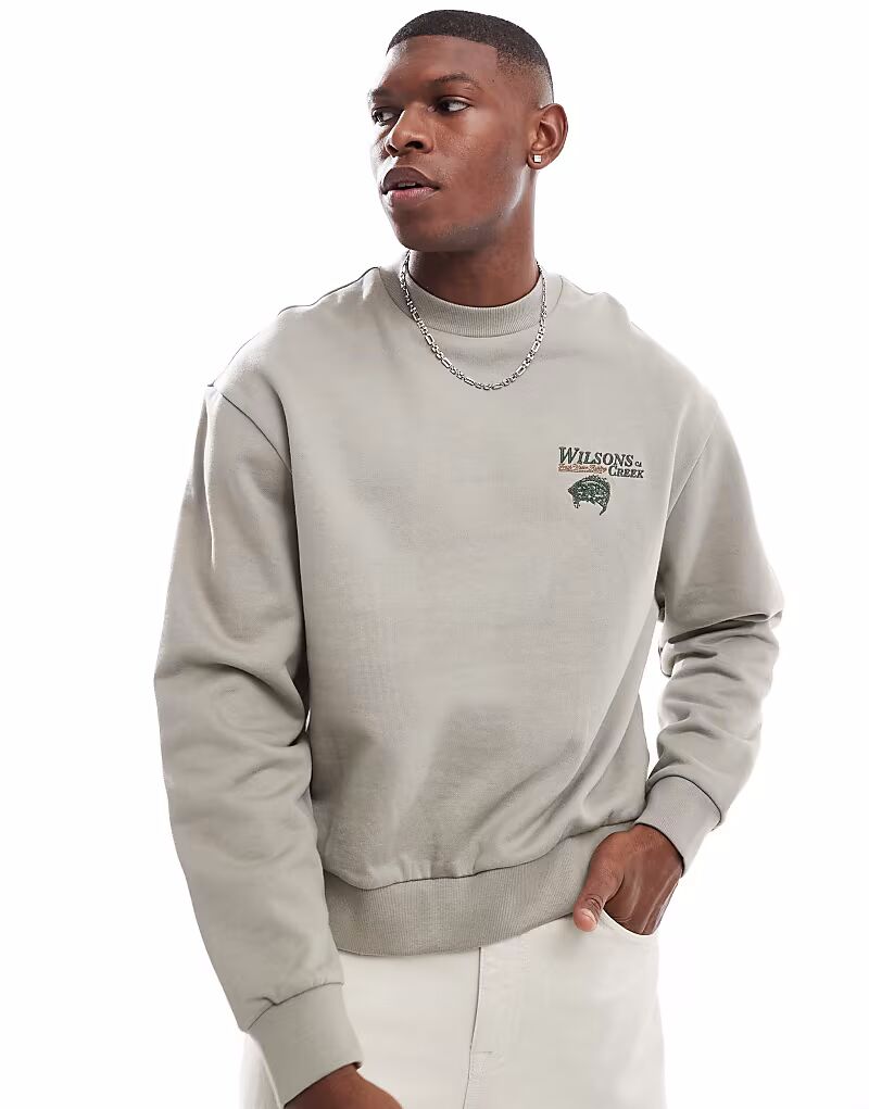 Толстовка свободного кроя с винтажным принтом на груди серого цвета Asos Design
Толстовка свободного кроя с винтажным принтом на груди серого цвета Asos Design