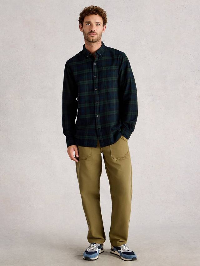 Черная клетчатая хлопковая рубашка с длинными рукавами и воротником White Stuff
Черная клетчатая хлопковая рубашка с длинными рукавами и воротником White Stuff