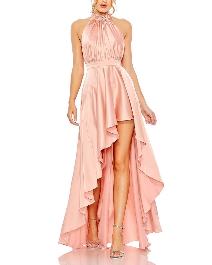 Атласное платье с высоким воротом и асимметричным вырезом Mac Duggal, розовый
Атласное платье с высоким воротом и асимметричным вырезом Mac Duggal, розовый