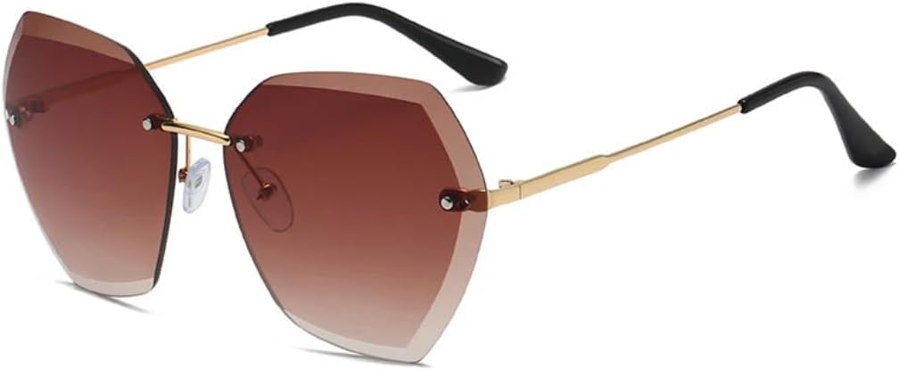 Роскошные женские солнцезащитные очки без оправы неправильной формы, модные мужские очки для активного отдыха, путешествий, вечеринок, защита от УФ-излучения UV400 TVTBBVV, Gold Brown
Роскошные женские солнцезащитные очки без оправы неправильной формы, модные мужские очки для активного отдыха, путешествий, вечеринок, защита от УФ-излучения UV400 TVTBBVV, Gold Brown