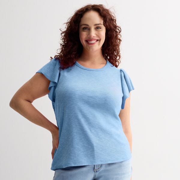 Топ больших размеров с рукавами-крылышками и ребристым узором Sonoma Goods For Life, цвет peri phlox
Топ больших размеров с рукавами-крылышками и ребристым узором Sonoma Goods For Life, цвет peri phlox