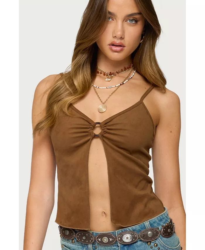 Женская майка из искусственной замши с разрезом спереди Edikted, коричневый
Женская майка из искусственной замши с разрезом спереди Edikted, коричневый