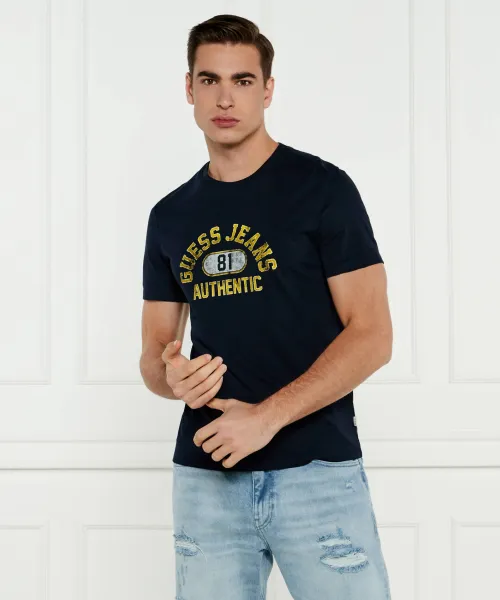 Футболка Slim fit Guess Jeans, синий 
Футболка Slim fit Guess Jeans, синий