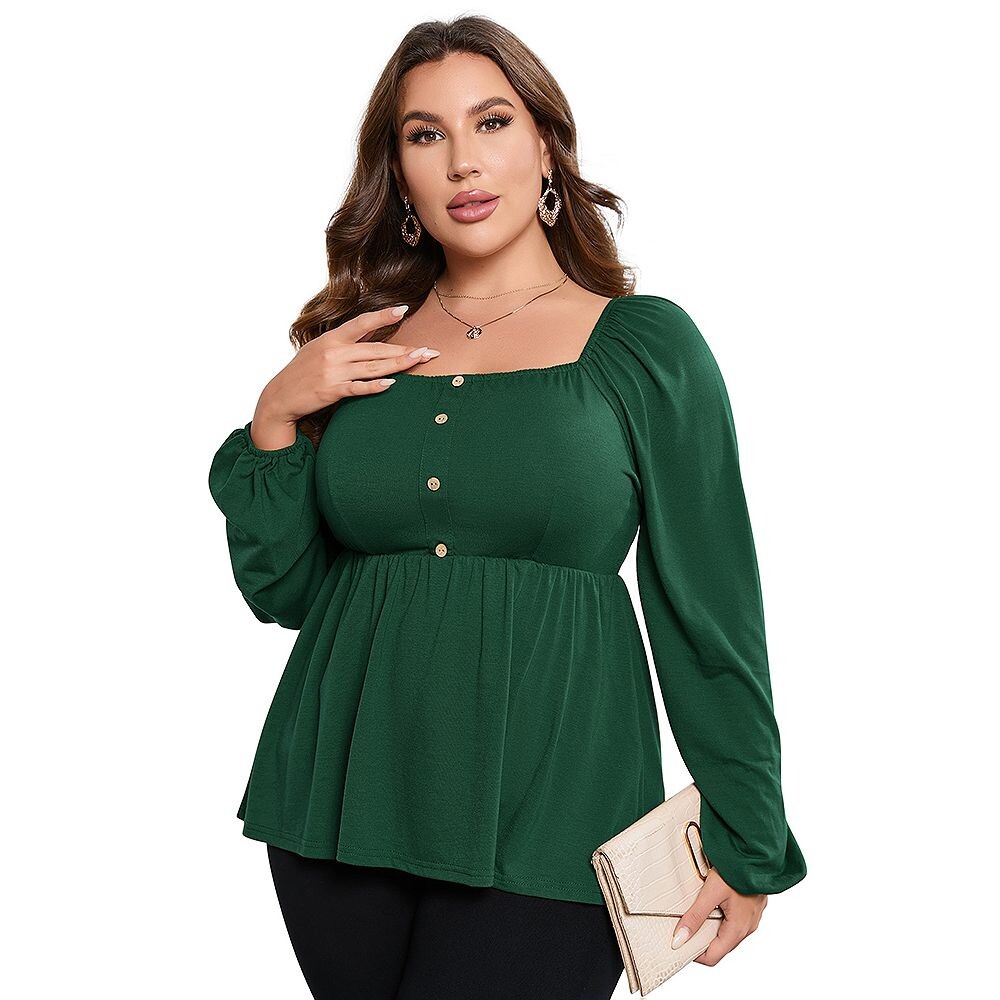 Топы больших размеров, женские футболки, блузка Babydoll MISSKY, цвет Dark Green
Топы больших размеров, женские футболки, блузка Babydoll MISSKY, цвет Dark Green