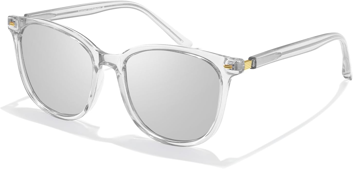 Женские поляризованные квадратные солнцезащитные очки LVIOE, модные большие зеркальные очки с защитой от УФ-излучения UV400 LS18512, A06 Clear Frame / Silver Mirrored Polarized Lenses
Женские поляризованные квадратные солнцезащитные очки LVIOE, модные большие зеркальные очки с защитой от УФ-излучения UV400 LS18512, A06 Clear Frame / Silver Mirrored Polarized Lenses