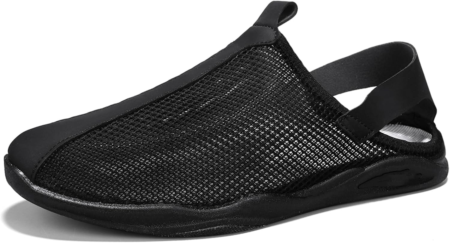 Мужские летние сандалии SPWAGYM с вырезами, сетчатые повседневные сандалии для мужчин, обувь для прогулок, пляжные тапочки, черный
Мужские летние сандалии SPWAGYM с вырезами, сетчатые повседневные сандалии для мужчин, обувь для прогулок, пляжные тапочки, черный