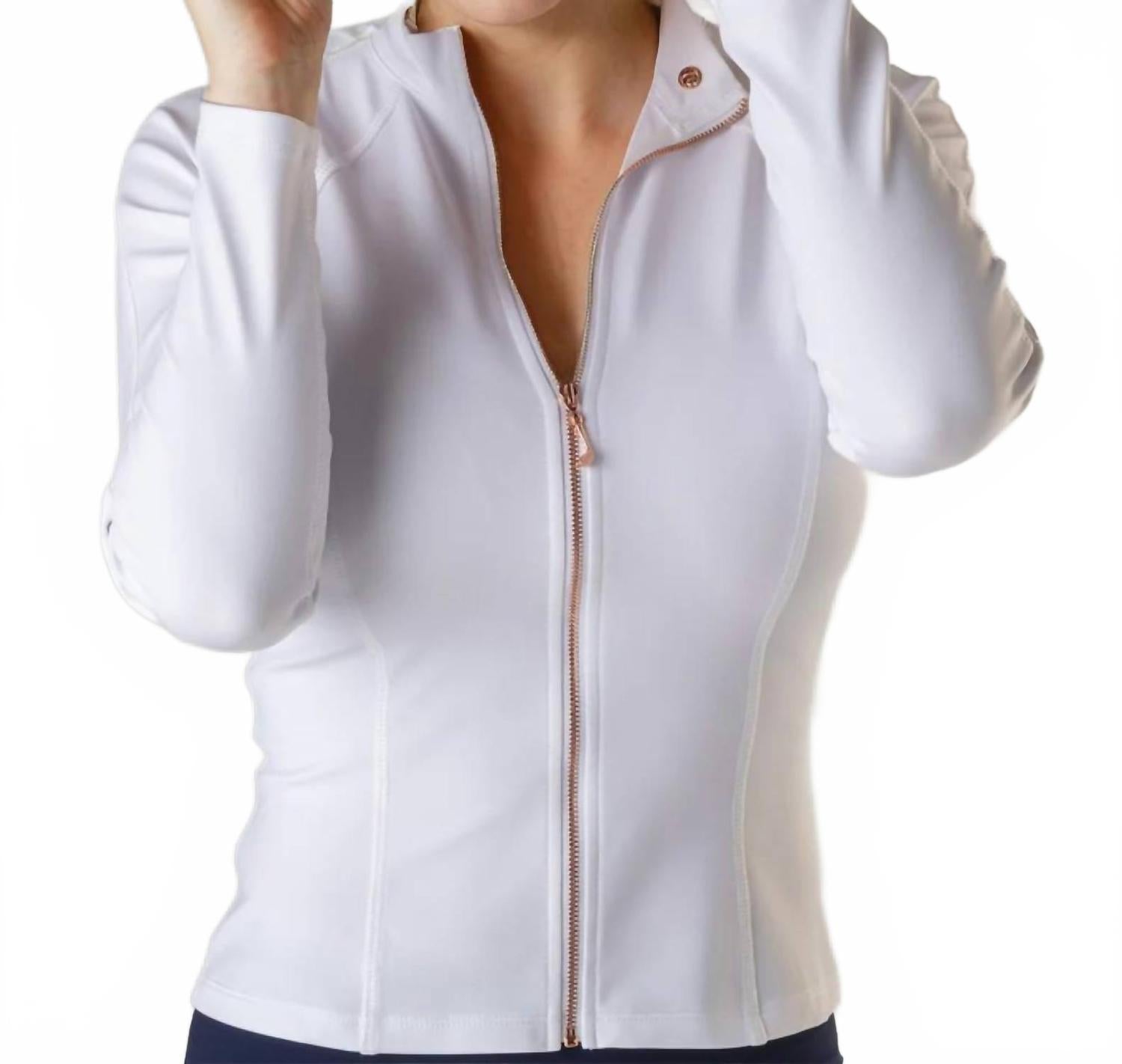 Белая застегивающаяся на молнию куртка для гольфа Foreplay Golf
Белая застегивающаяся на молнию куртка для гольфа Foreplay Golf