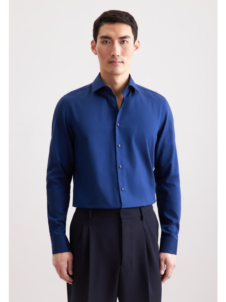 Рубашка делового кроя темно-синего цвета Seidensticker
Рубашка делового кроя темно-синего цвета Seidensticker