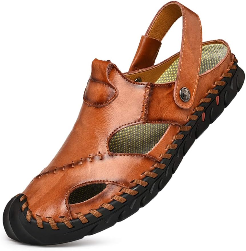 Мужские повседневные кожаные сандалии JAMONWU с закрытым носком, регулируемые, ручной работы, пляжные сандалии рыбацкого типа, темно-коричневый
Мужские повседневные кожаные сандалии JAMONWU с закрытым носком, регулируемые, ручной работы, пляжные сандалии рыбацкого типа, темно-коричневый
