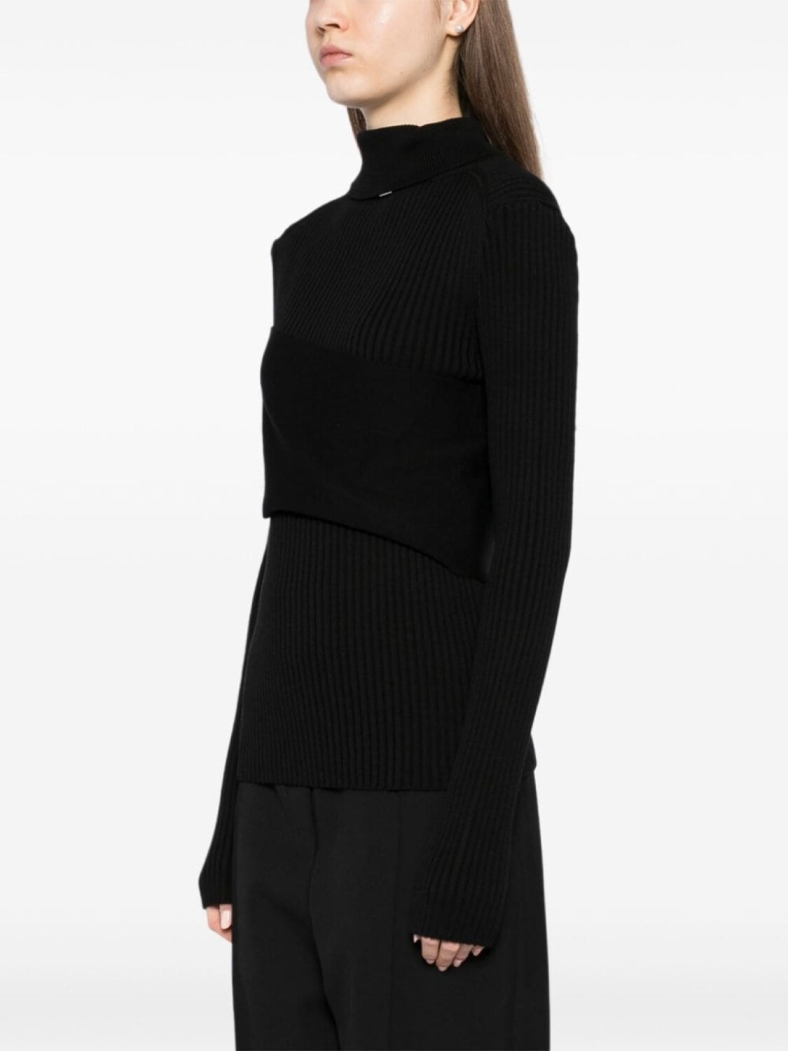 System джемпер с драпировкой, черный 
System джемпер с драпировкой, черный