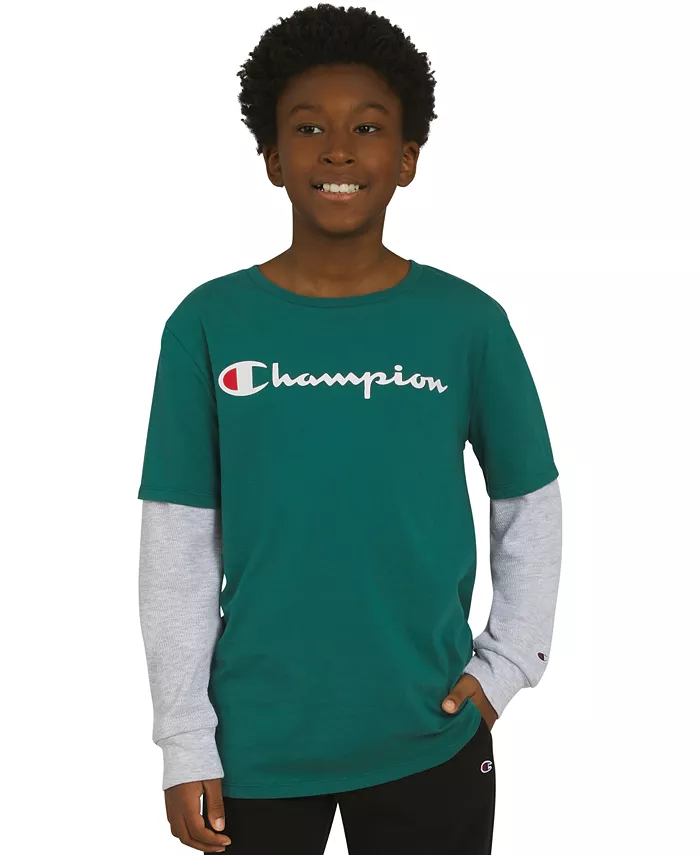 Футболка с логотипом Big Boys Layered Look Champion, зеленый
Футболка с логотипом Big Boys Layered Look Champion, зеленый