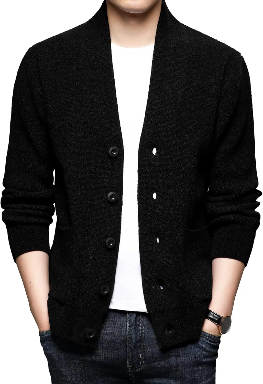 Мужской кардиган V-образного выреза с пуговицами, легкий, кабельная вязка SWJGLITTR
Мужской кардиган V-образного выреза с пуговицами, легкий, кабельная вязка SWJGLITTR