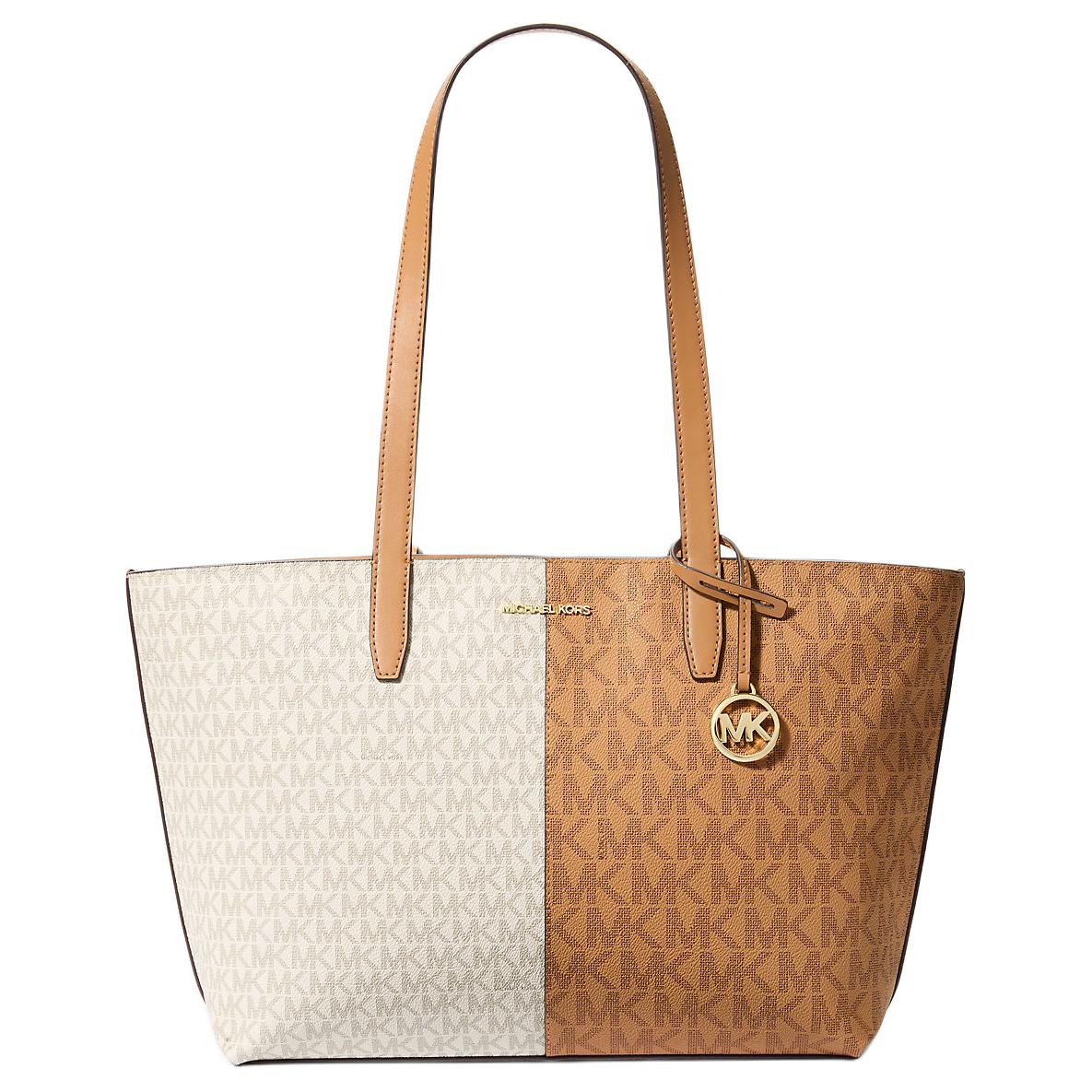 Сумка-шоппер из лакированного полотна, средняя, женская, бело-коричневая MICHAEL KORS
Сумка-шоппер из лакированного полотна, средняя, женская, бело-коричневая MICHAEL KORS