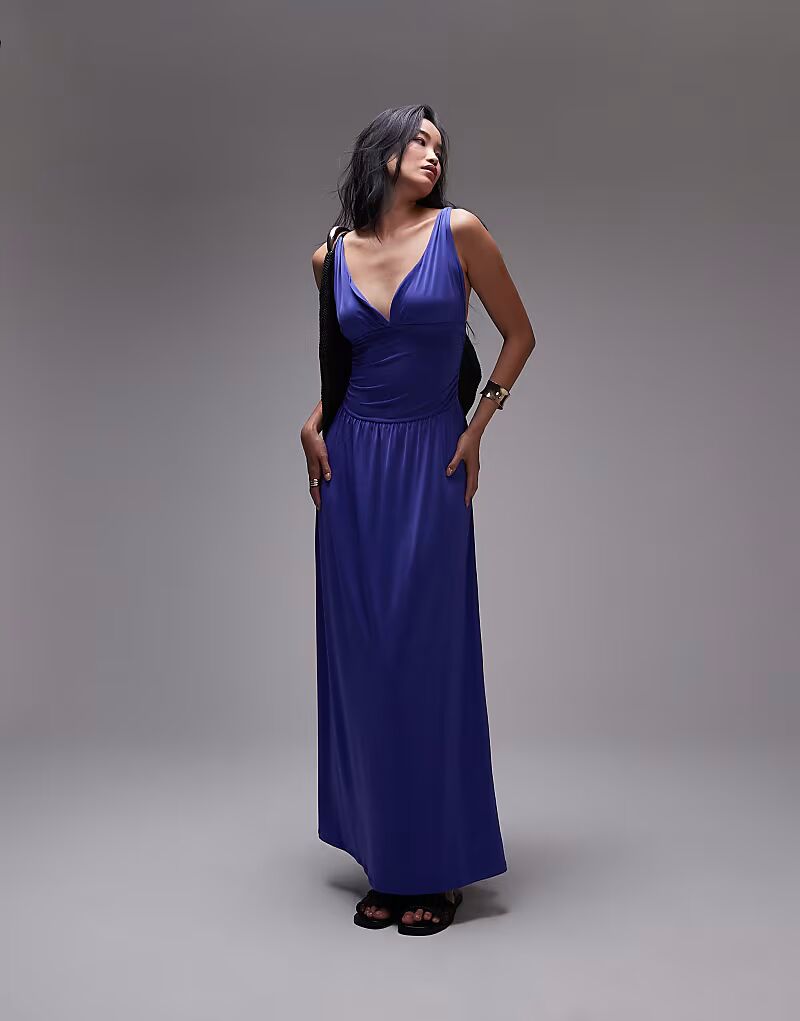 Платье макси с присборенной талией Topshop в кобальтово-синем цвете
Платье макси с присборенной талией Topshop в кобальтово-синем цвете