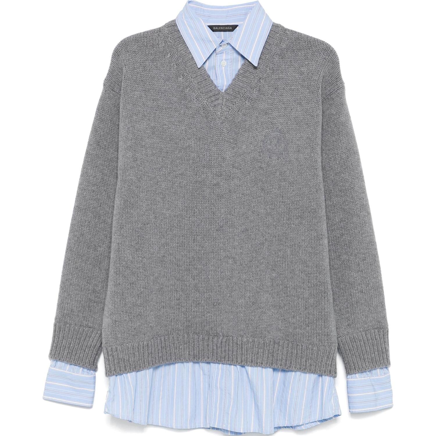 Многослойный оверсайз свитер Balenciaga, серый
Многослойный оверсайз свитер Balenciaga, серый